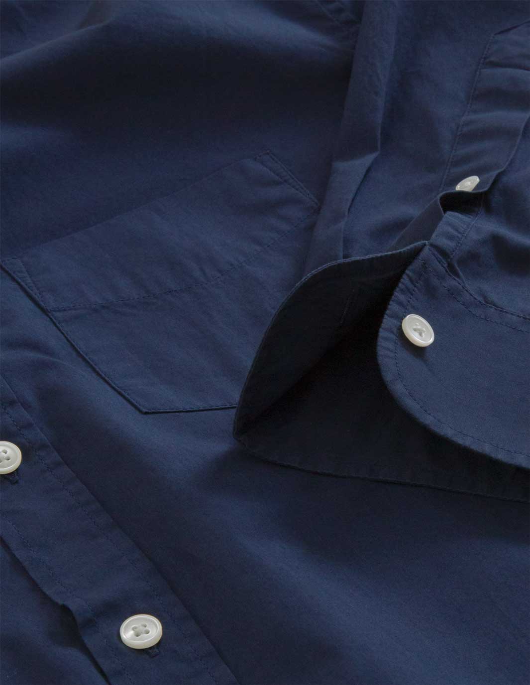 Organic Cotton Poplin Shirt-Navy - Premium Shirts from OURVER - Just £39.00! Shop now at OURVER