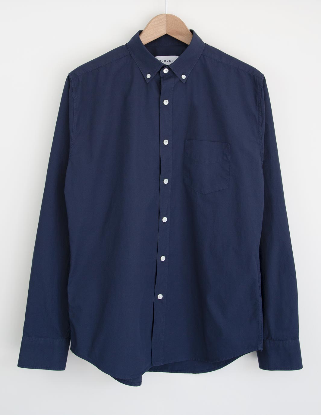 Organic Cotton Poplin Shirt-Navy - Premium Shirts from OURVER - Just £39.00! Shop now at OURVER