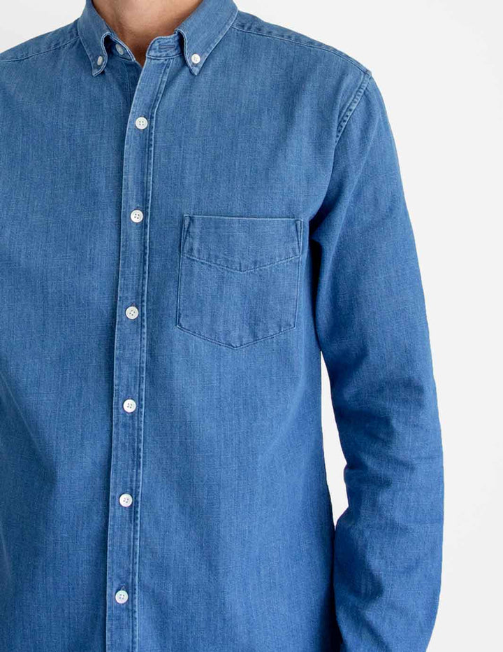 Organic Denim Shirt - Premium Shirts from OURVER - Just £40.00! Shop now at OURVER