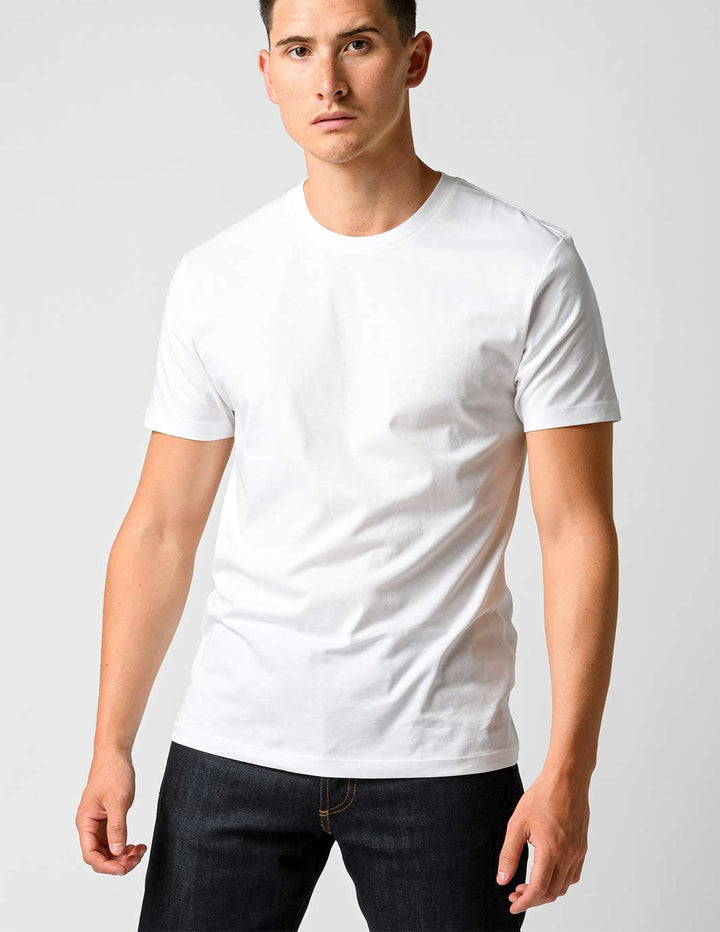 Crew Neck T-Shirt-White - Premium T-Shirts from OURVER - Just £21! Shop now at OURVER